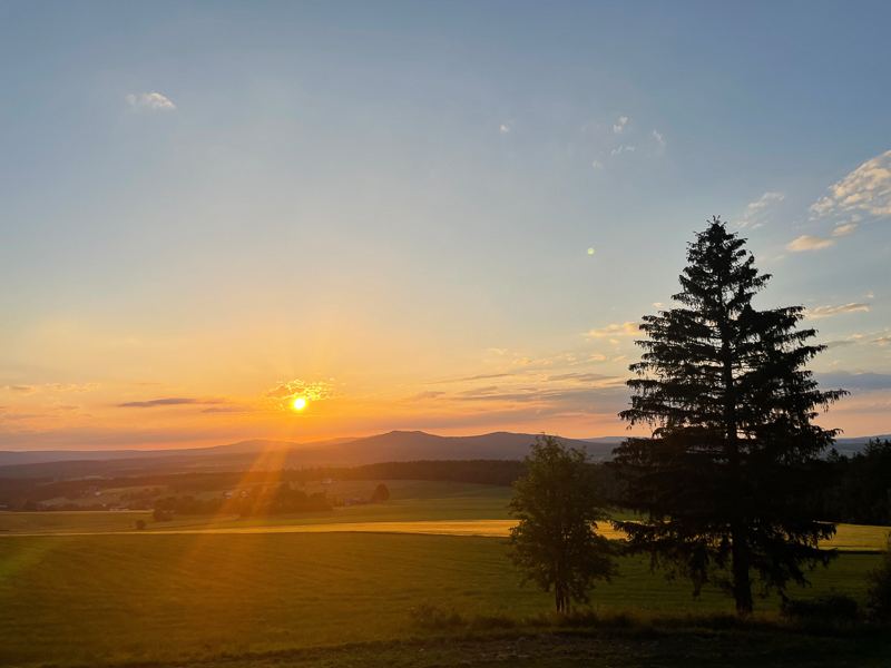 Sonnenuntergang am Marktredwitzer Haus